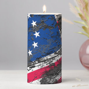 Betsy Ross Flag 1776 Patriotic 4th of July Pillar Candle