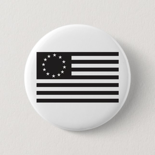 Betsy Ross Flag - Black Button (Front)