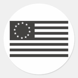 Betsy Ross Flag - Black Classic Round Sticker