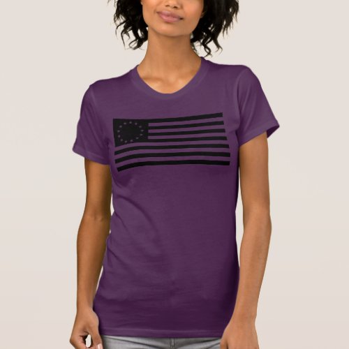 Betsy Ross Flag Black Line Art T_Shirt