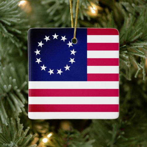 Betsy Ross Flag Ceramic Ornament