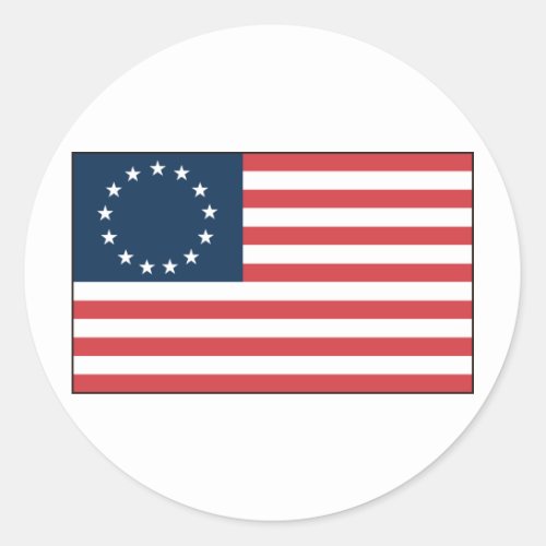 Betsy Ross Flag Classic Round Sticker