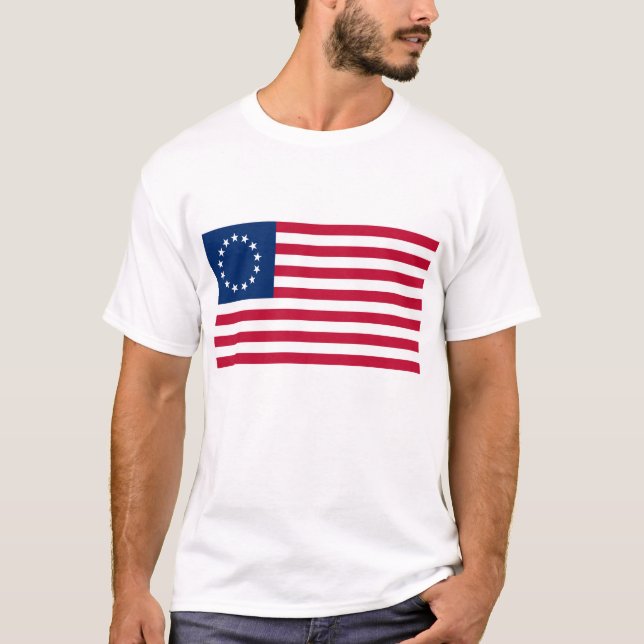 Betsy Ross Flag Design - USA American T-Shirt (Front)