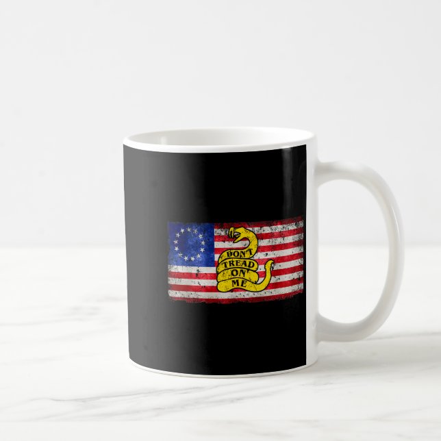 Betsy Ross Flag Dont Tread Patriotic On Me For Men Coffee Mug (Right)