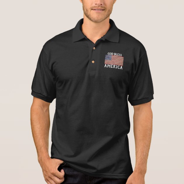 Betsy Ross Flag god bless America Polo 