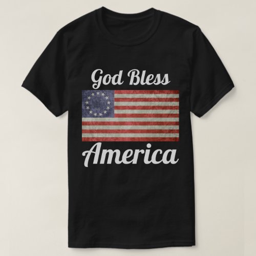 Betsy Ross Flag god bless America T_Shirt
