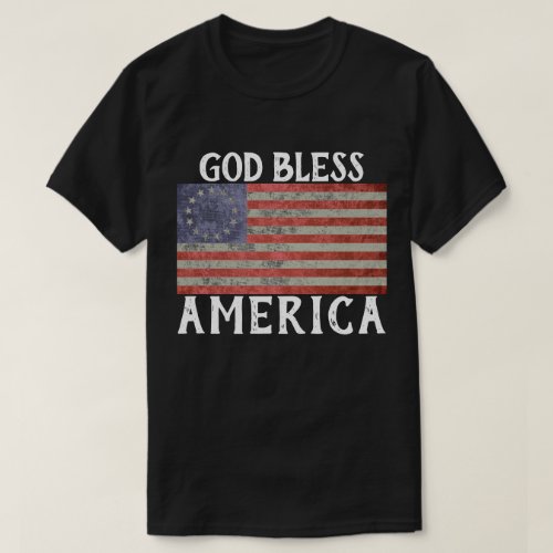 Betsy Ross Flag god bless America t shirt