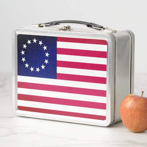 Betsy Ross Flag Metal Lunch Box