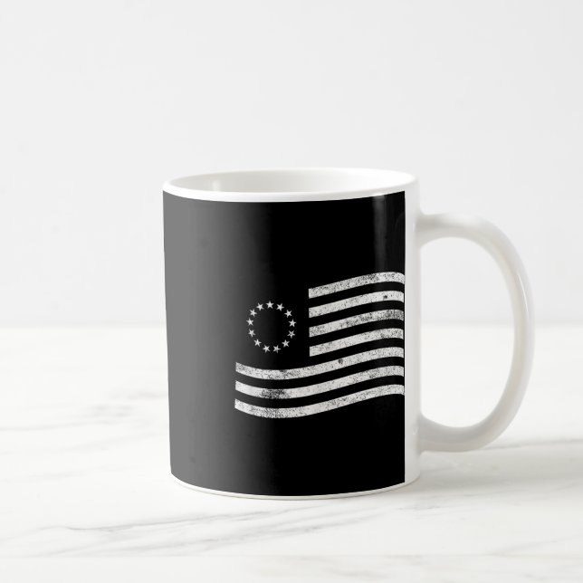 Betsy Ross Flag Minimal – American History Patriot Coffee Mug (Right)