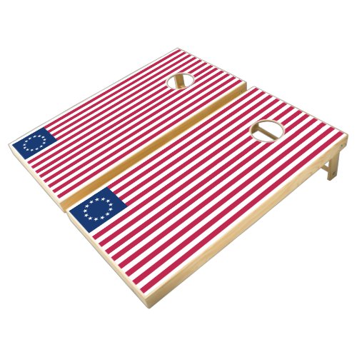 Betsy Ross Flag stylized Cornhole Set