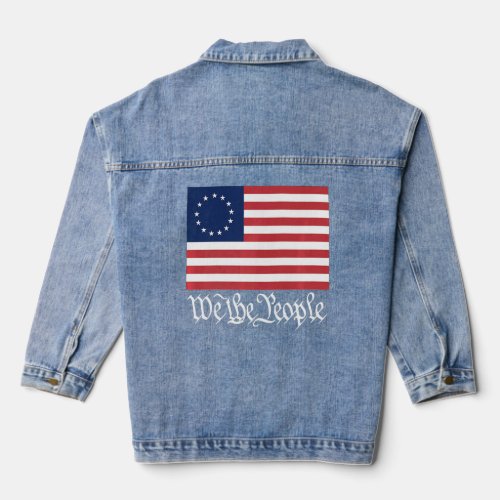 Betsy Ross Flag We The People    Denim Jacket