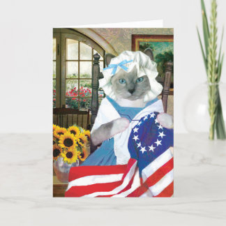Betsy Ross Kitten Greeting Card