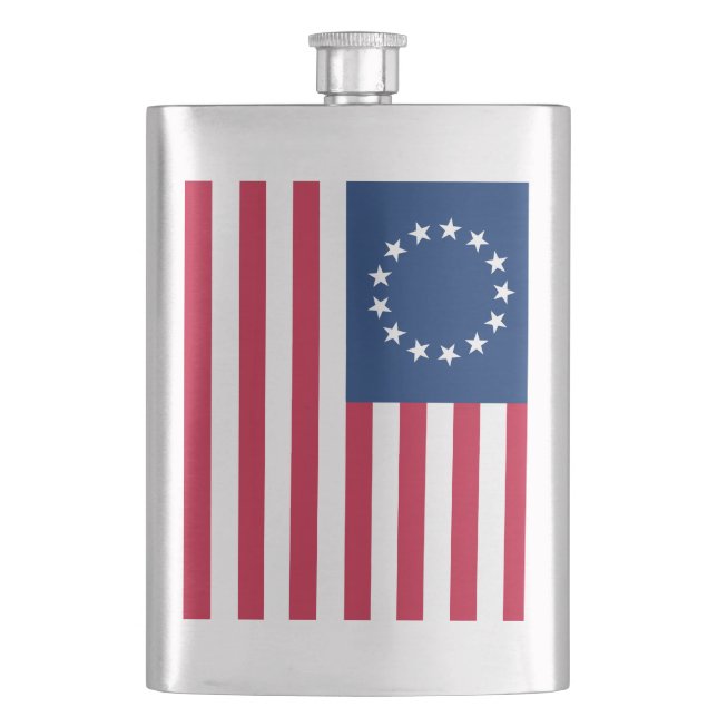 Betsy Ross Old Glory American USA Flag Flask (Front)