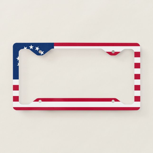 Betsy Ross Old Glory American USA Flag License Plate Frame (Front)