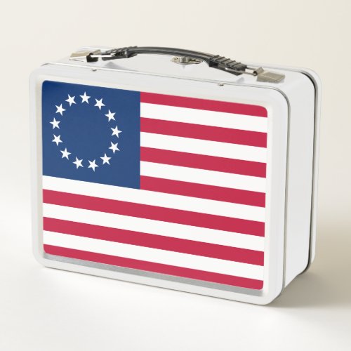Betsy Ross Old Glory American USA Flag Metal Lunch Box