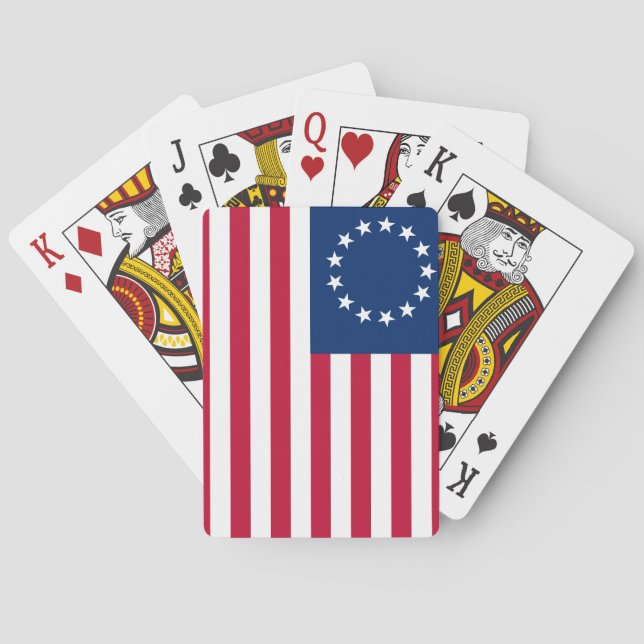 Betsy Ross Old Glory American USA Flag Poker Cards (Back)