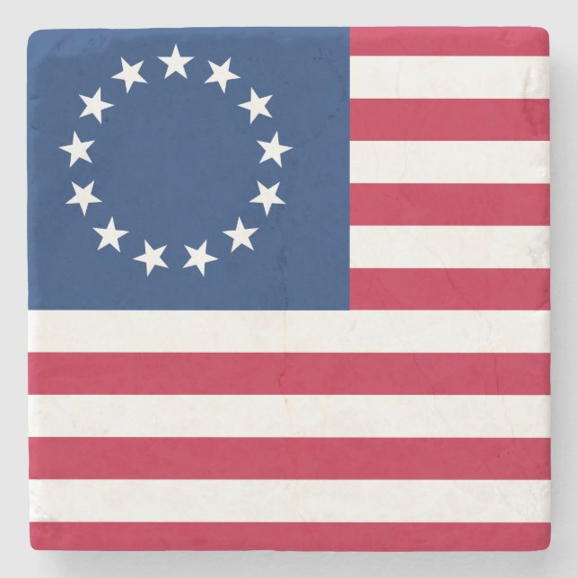 Betsy Ross Old Glory American USA Flag Stone Coaster (Front)