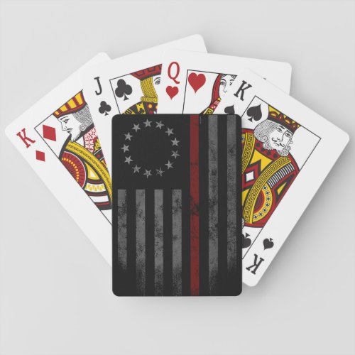 Betsy Ross Red Line American Flag Playing Cards