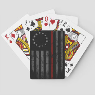 Betsy Ross Red Line American Flag Poker Cards