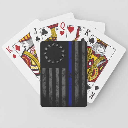 Betsy Ross Red Line American Flag Poker Cards