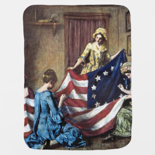 Betsy Ross Sewing The American Flag Baby Blanket