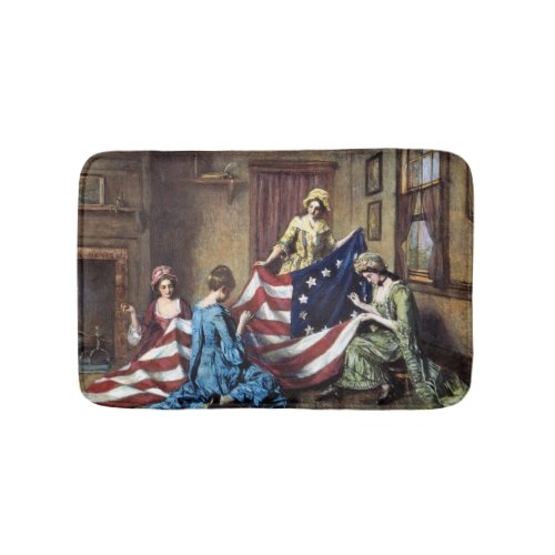 Betsy Ross Sewing The American Flag Bath Mat