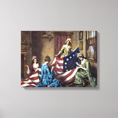 Betsy Ross Sewing The American Flag Canvas Print