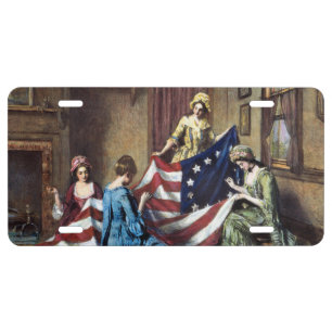 Betsy Ross Sewing The American Flag License Plate