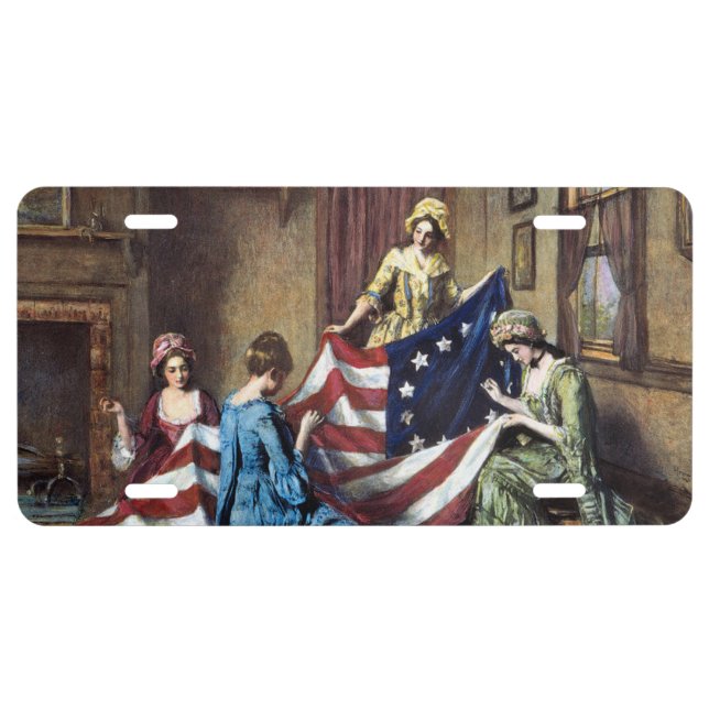 Betsy Ross Sewing The American Flag License Plate (Front)