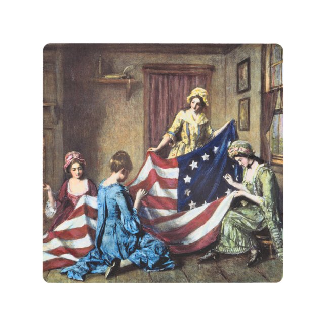 Betsy Ross Sewing The American Flag Metal Print (Front)