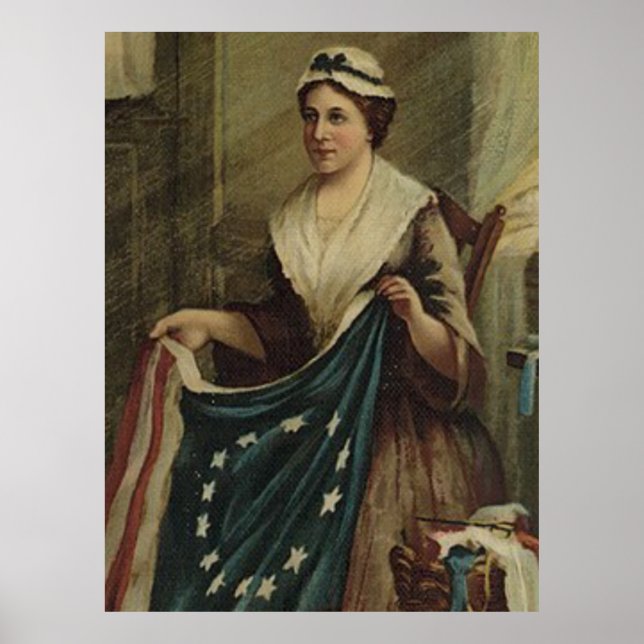 Betsy Ross Sewing the First American Flag  Poster (Front)