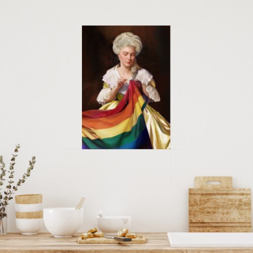 Betsy Ross Sews the Pride Flag Poster