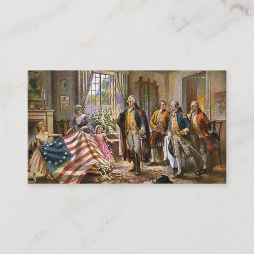Betsy Ross Shows George Washington American Flag Business Card