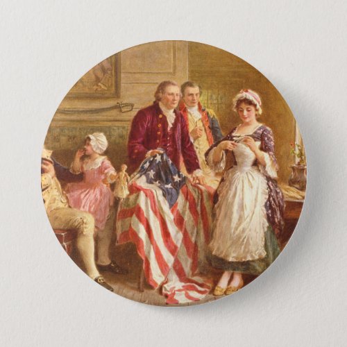 Betsy Ross USA 1777 By Jean Leon Gerome Ferris Button
