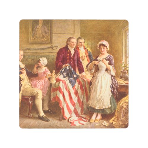 Betsy Ross USA 1777 By Jean Leon Gerome Ferris Metal Print