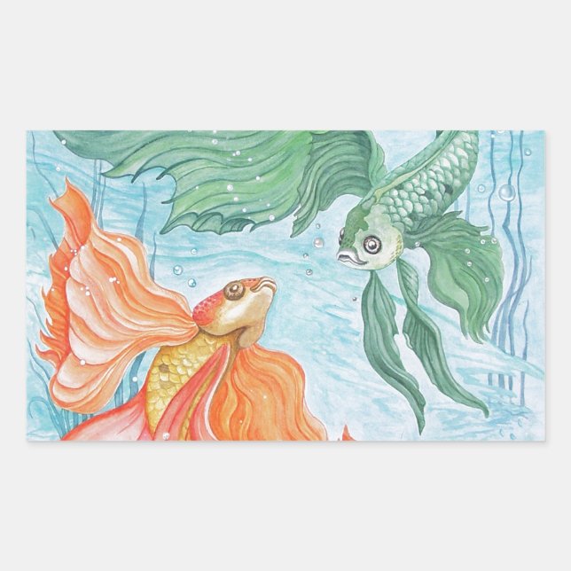 Betta Dance Rectangular Sticker (Front)