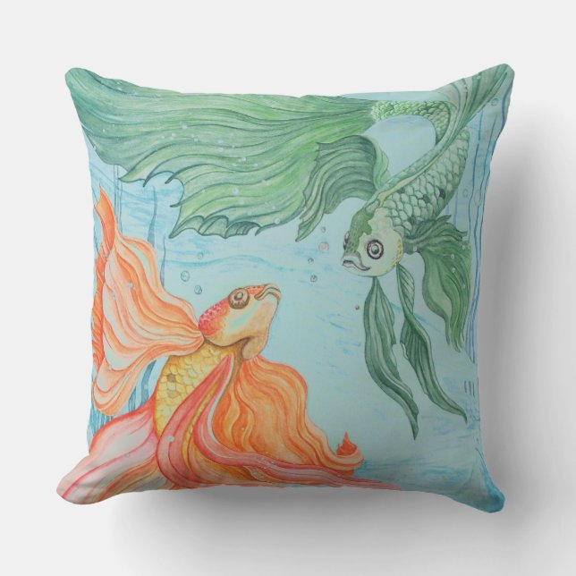 Betta Dance Throw Pillow (Front)