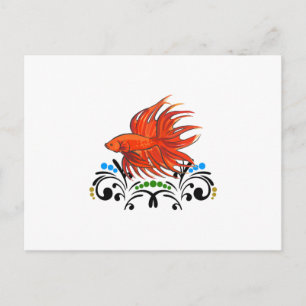 BETTA FISH ARTSY POSTCARD