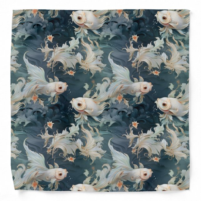 Betta Fish Blue White Bandana (Front)