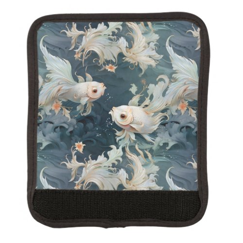 Betta Fish Blue White Luggage Handle Wrap