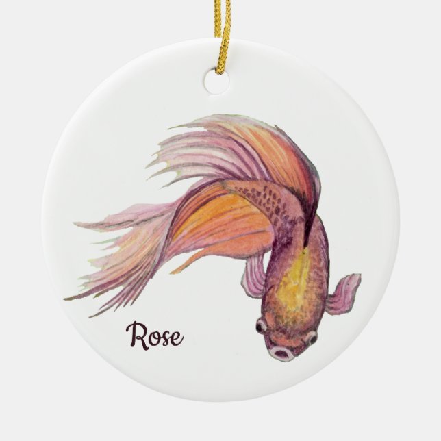 Betta Fish Ceramic Ornament (Front)