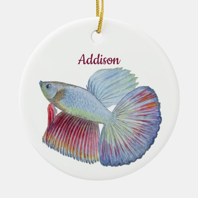 Betta Fish Ceramic Ornament (Front)