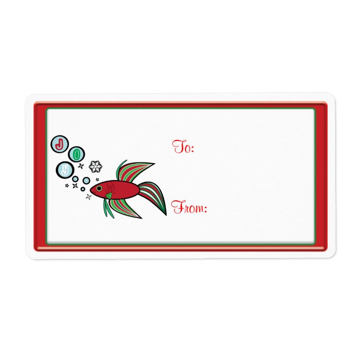 Betta Fish Christmas Gift Labels