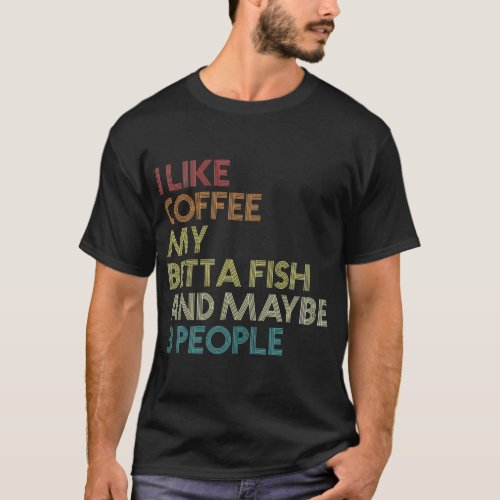 Betta Fish Coffee Lover Aquarium Vintage Retro T_Shirt