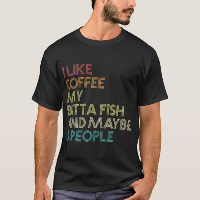 Betta Fish Coffee Lover Aquarium Vintage Retro T-Shirt (Front)