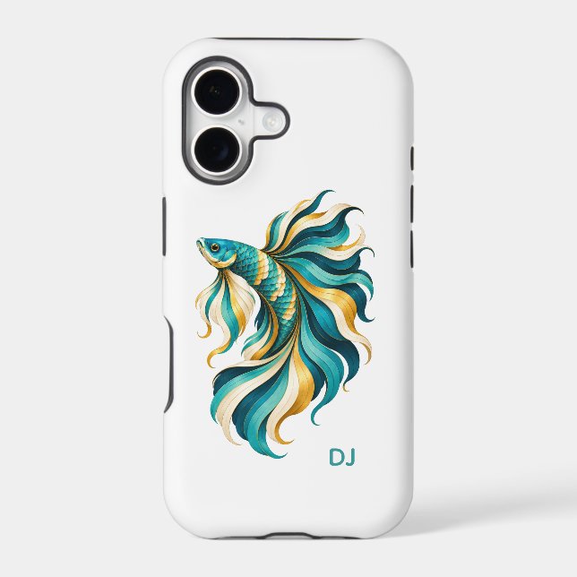 Betta Fish Custom Text Personalized Iphone Case (Back)