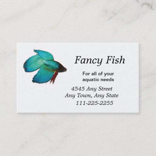 Customizable Betta Fish Fish or Aquarium Business Card