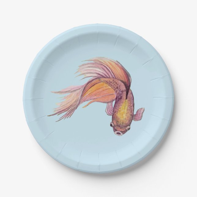 Betta Fish Paper Plates (Front)