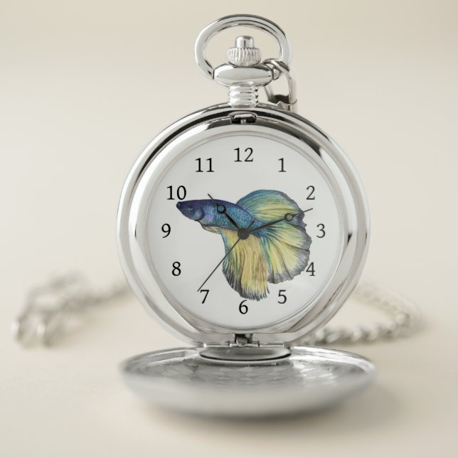 Betta Fish Pocket Watch (Inside)