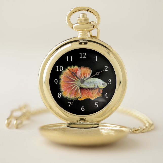 Betta Fish Pocket Watch (Inside)
